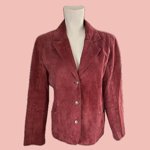 B.U.M. Equipment red suede jacket L – genuine leather, vintage blazer style